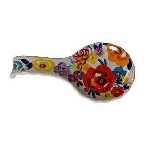 The Pioneer Woman Spoon Rest Flea Market Stoneware Floral Retired.